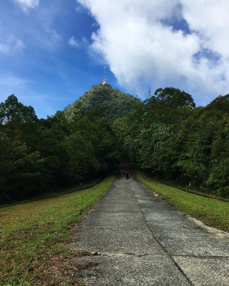 Hiking trails Malaysia - Paved trail leading to peak of Mount Serapi