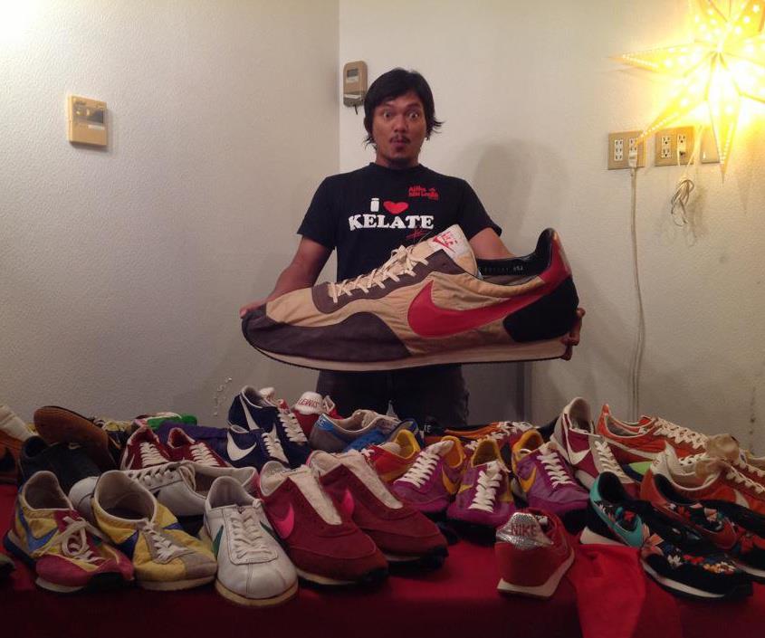 Hatu Guni with his shoe collection