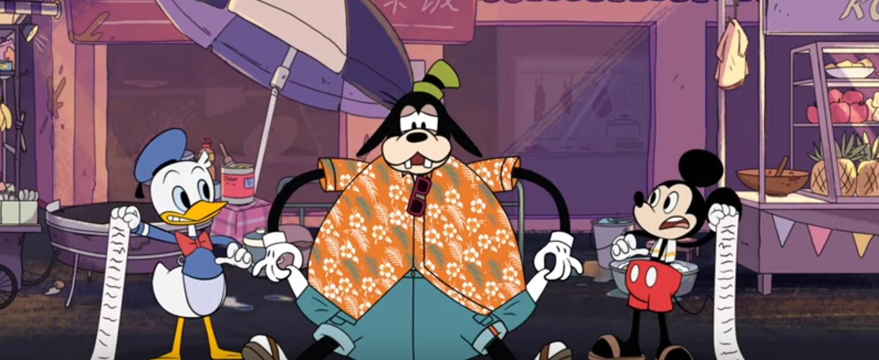 Goofy showing his empty pockets