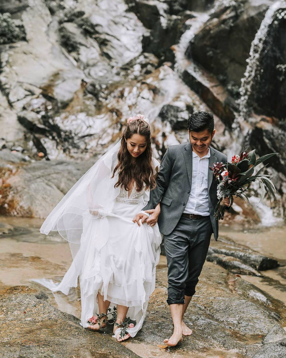 bridge and groom at kanching falls rawang