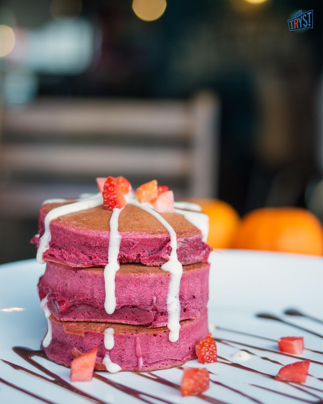 Red velvet pancakes