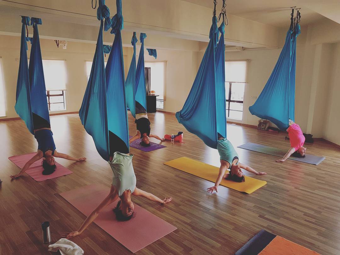 Aerial yoga @ Aravind