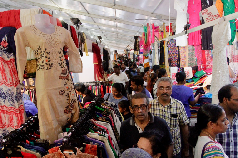 shoppers at deepavali carnival bukit jalil