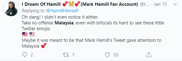 Mark Hamill Malaysia Tweet