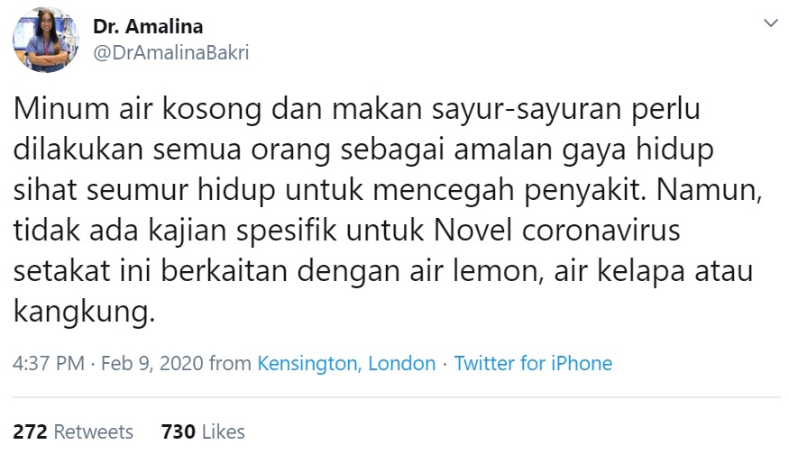 Dr Amalina tweet