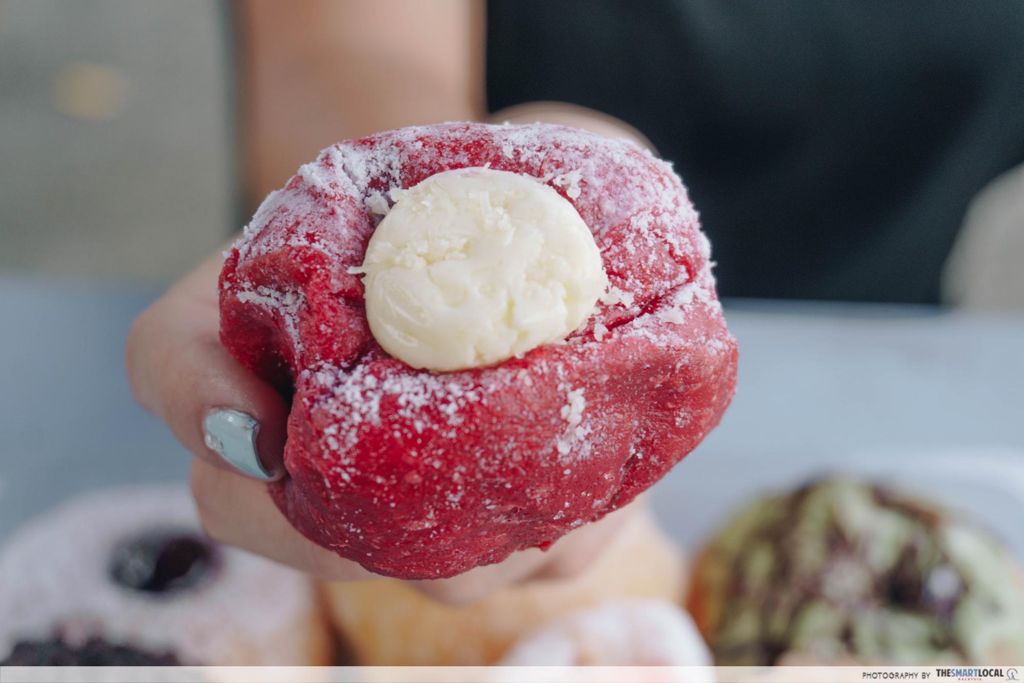 red velvet doughnut