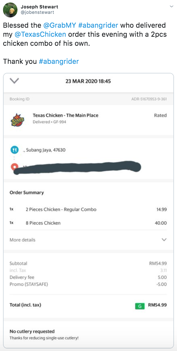 Malaysians Have Been Belanja-ing Food Delivery Riders By Ordering Extra ...