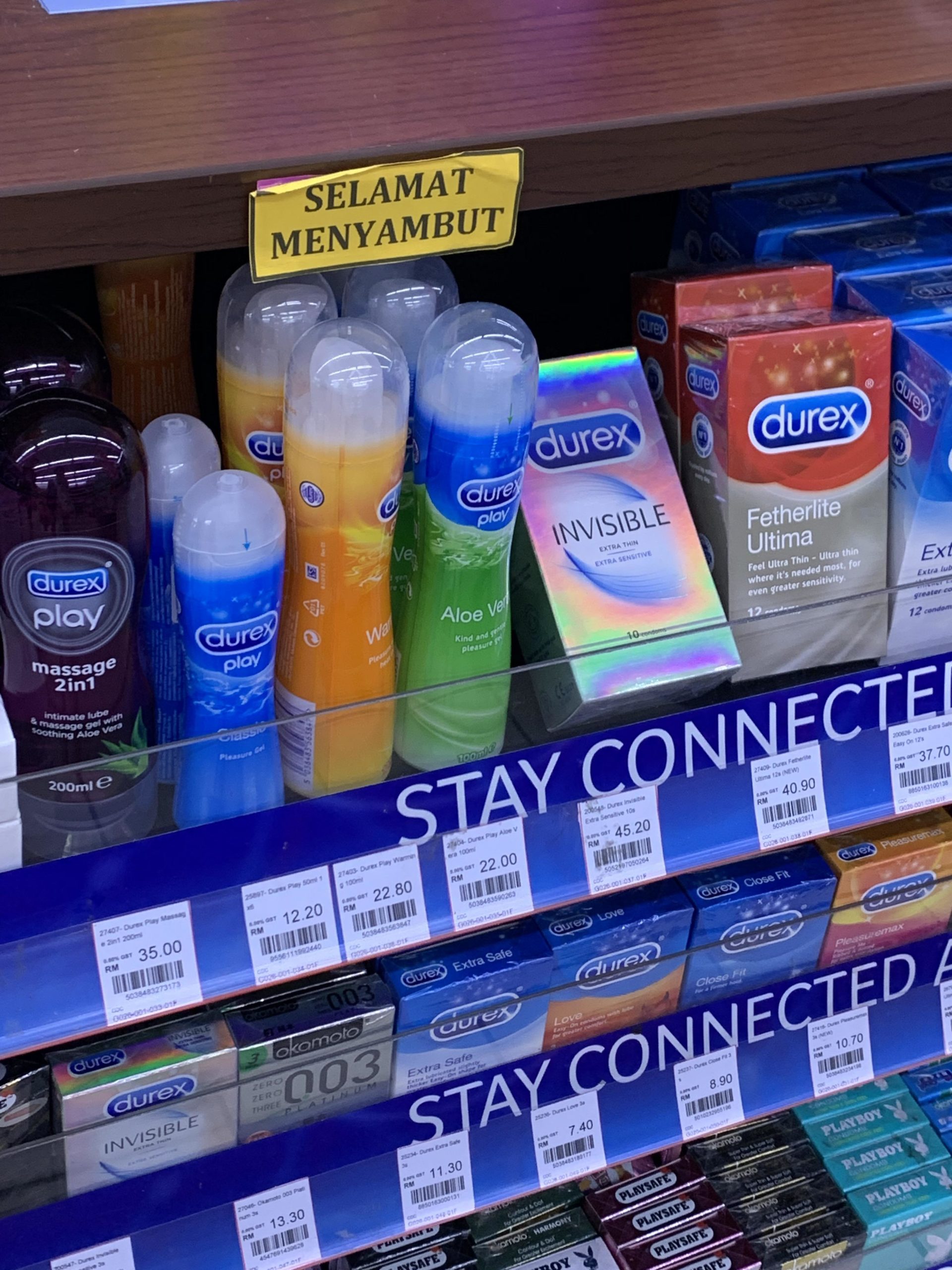 Durex condom shelf