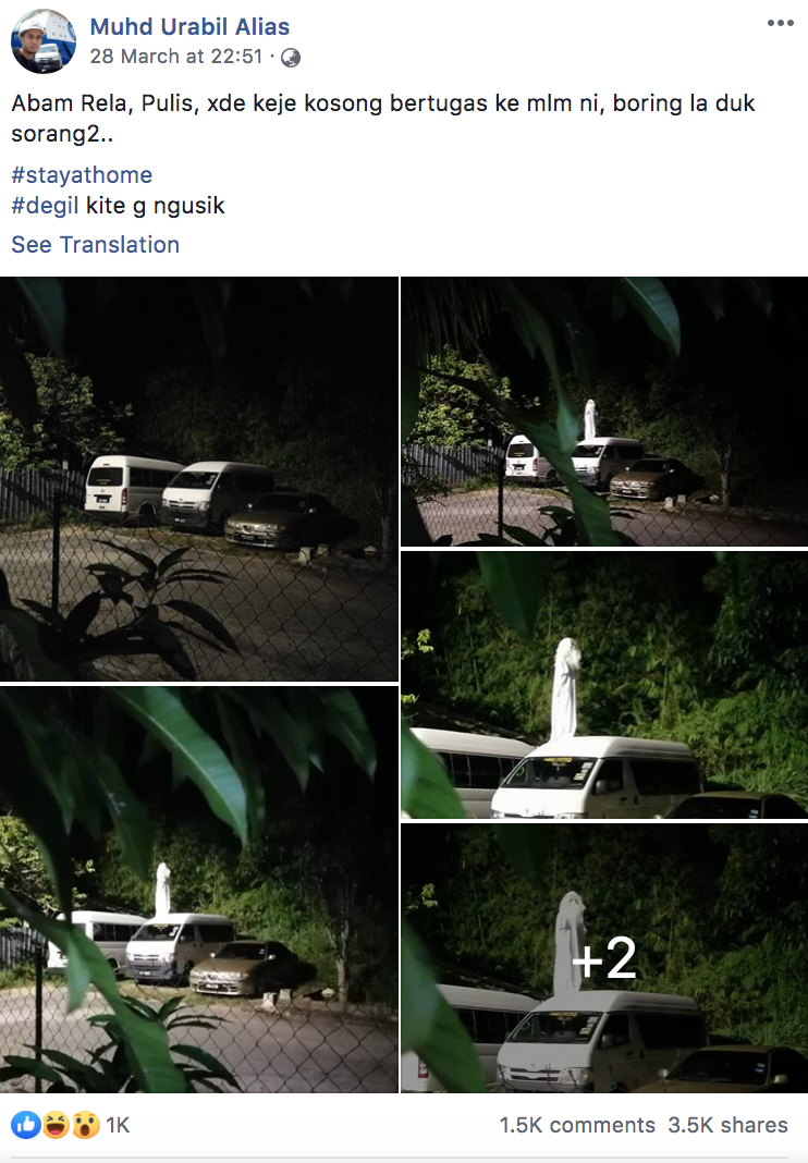 Man posts about ghost sighting on Facebook