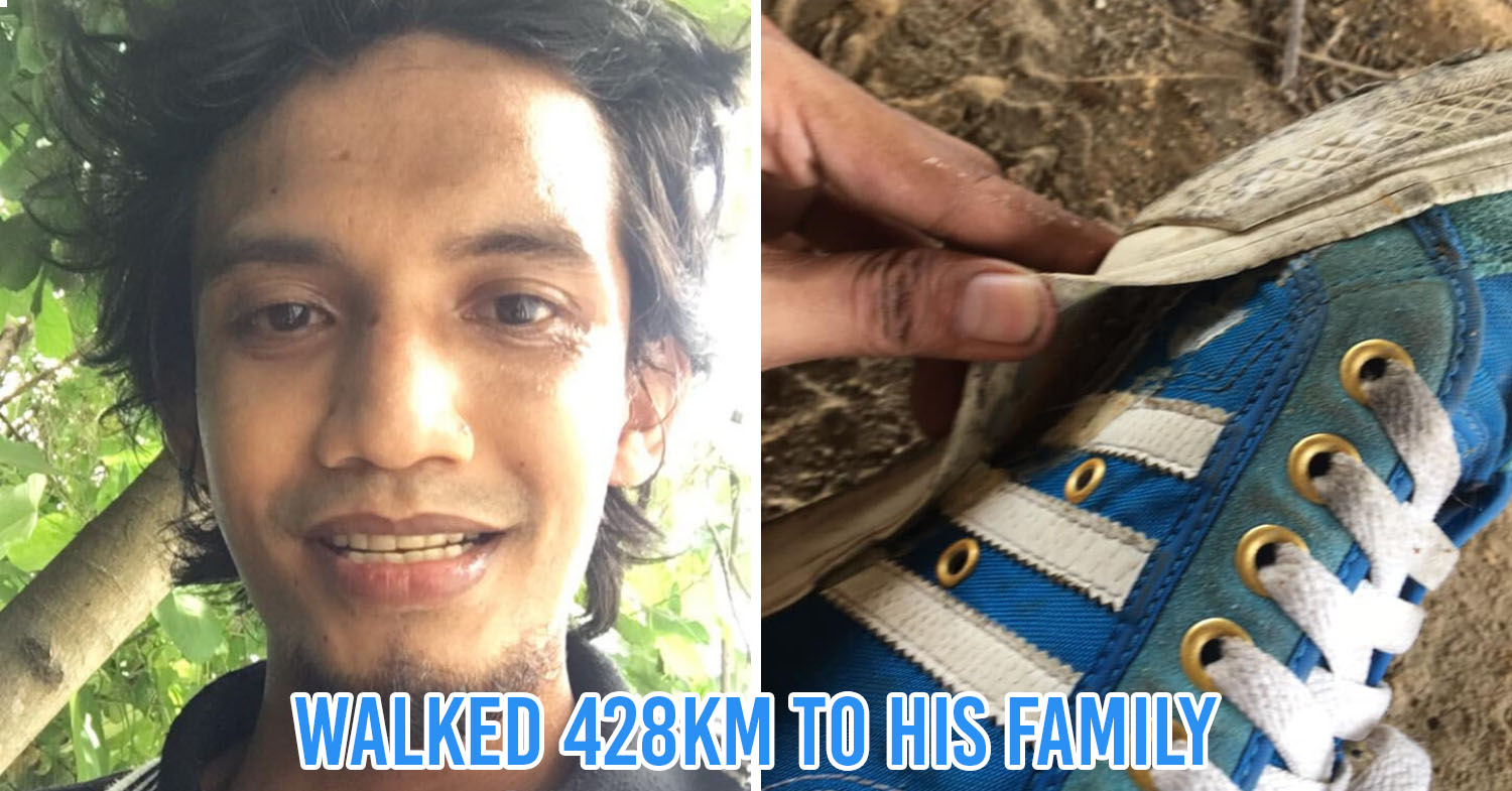 Determined man walks 428km to see his family 