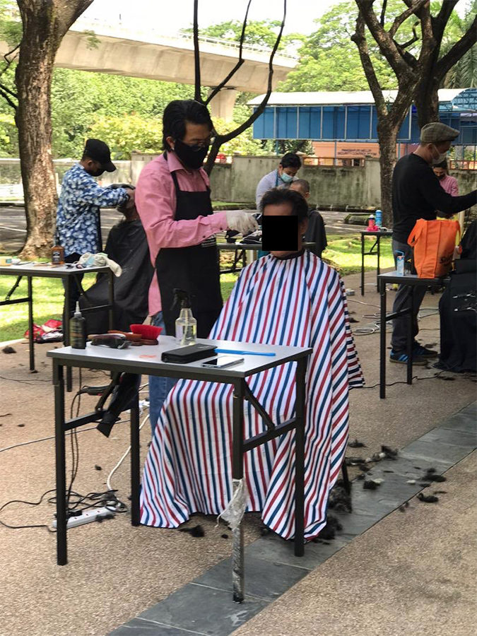 Haircuts for homeless community
