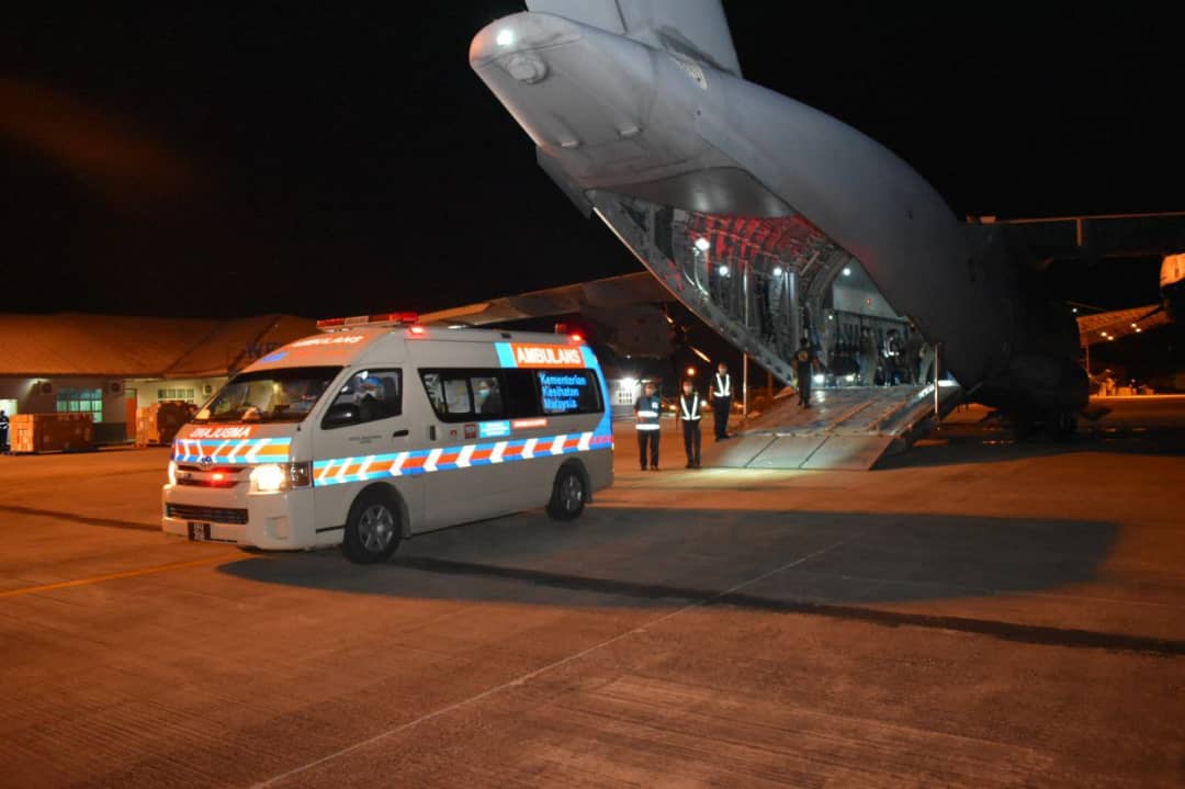 ambulance arriving at airbase