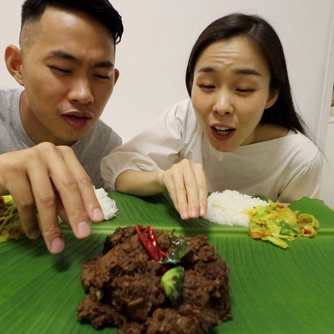 ichang and jimmy eating rendang