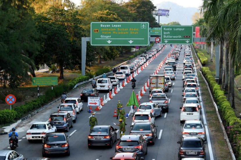 Cars in roadblock