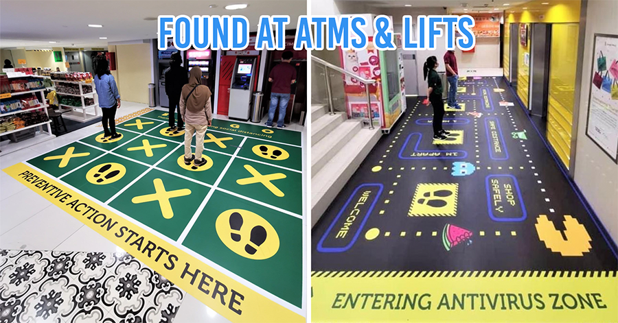 Tic-Tac-Toe and Pac-Man Floor Stickers at Sungei Wang Plaza
