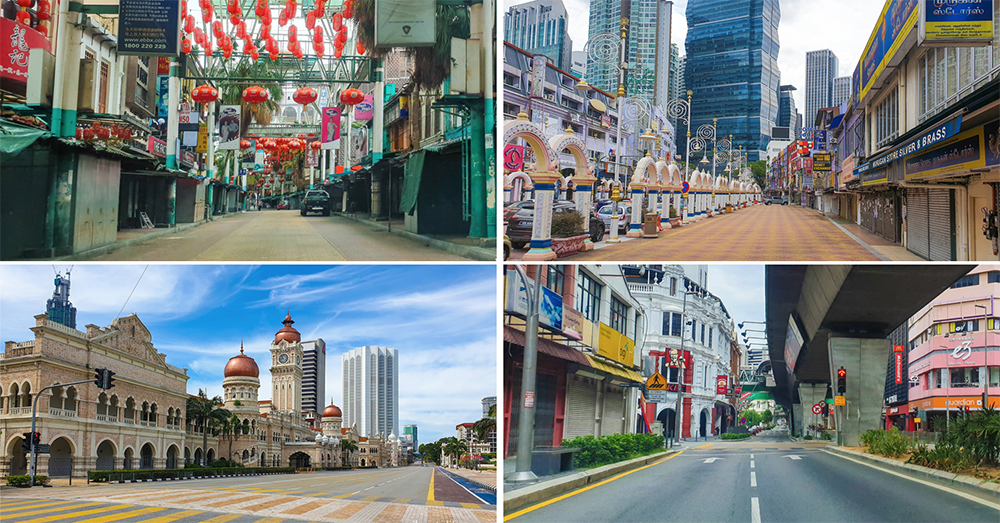 Empty landmarks and streets in KL