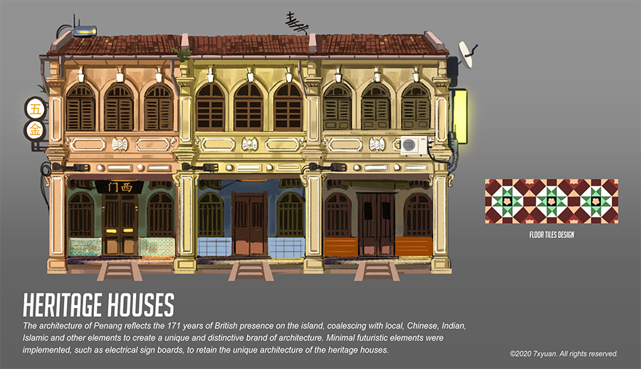 Penang heritage buildings
