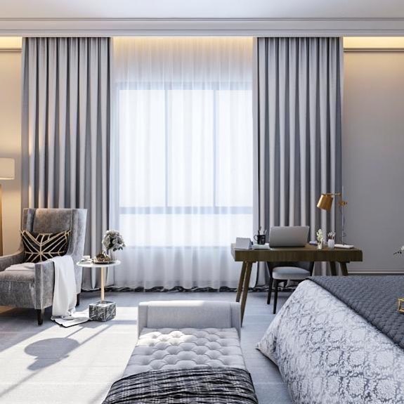 interior design tips - floor-length curtains