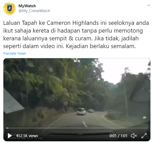 cameron highlands accident