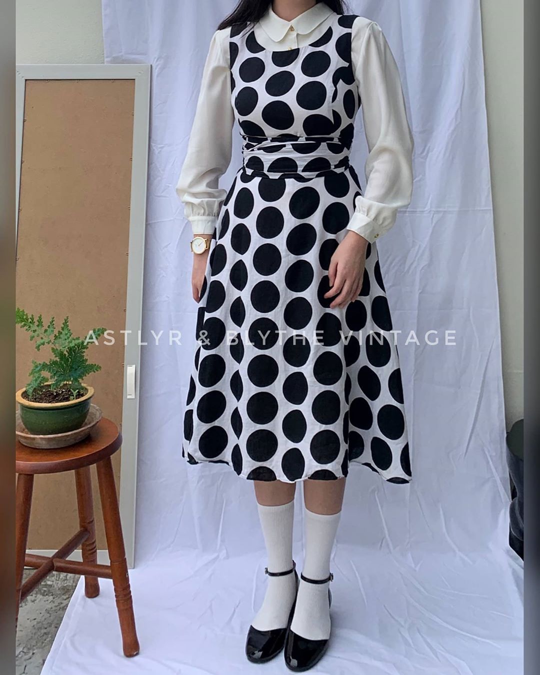 Instagram thrift stores - thrift polka-dot dress