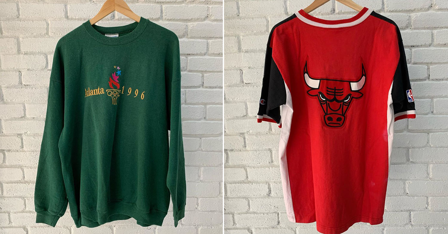 Instagram thrift stores - thrift sweaters and T-shirts