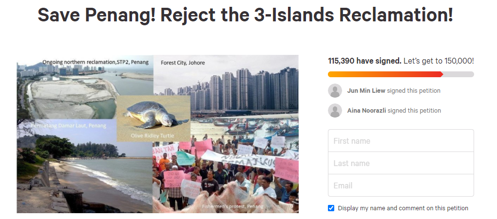 Penang South Islands - petition