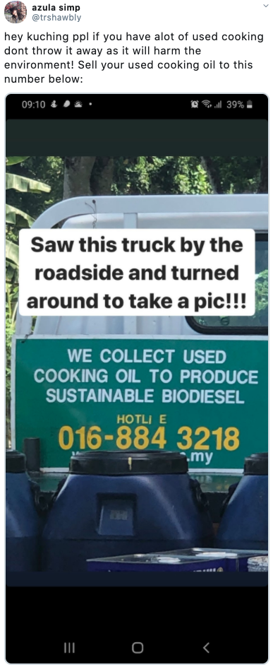 used cooking oil kuching