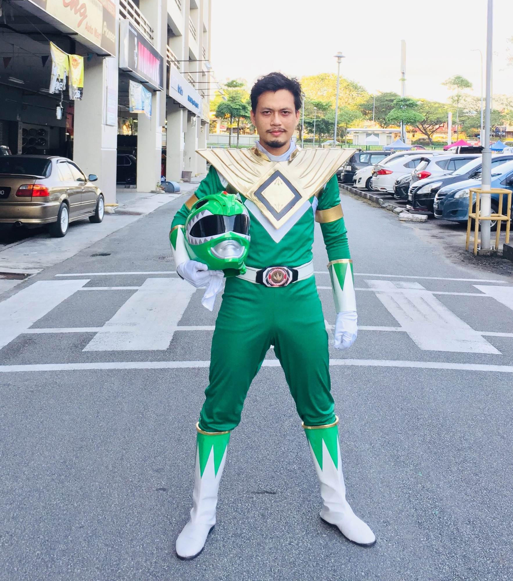 Malaysian man Power Ranger cosplay - DIY suit