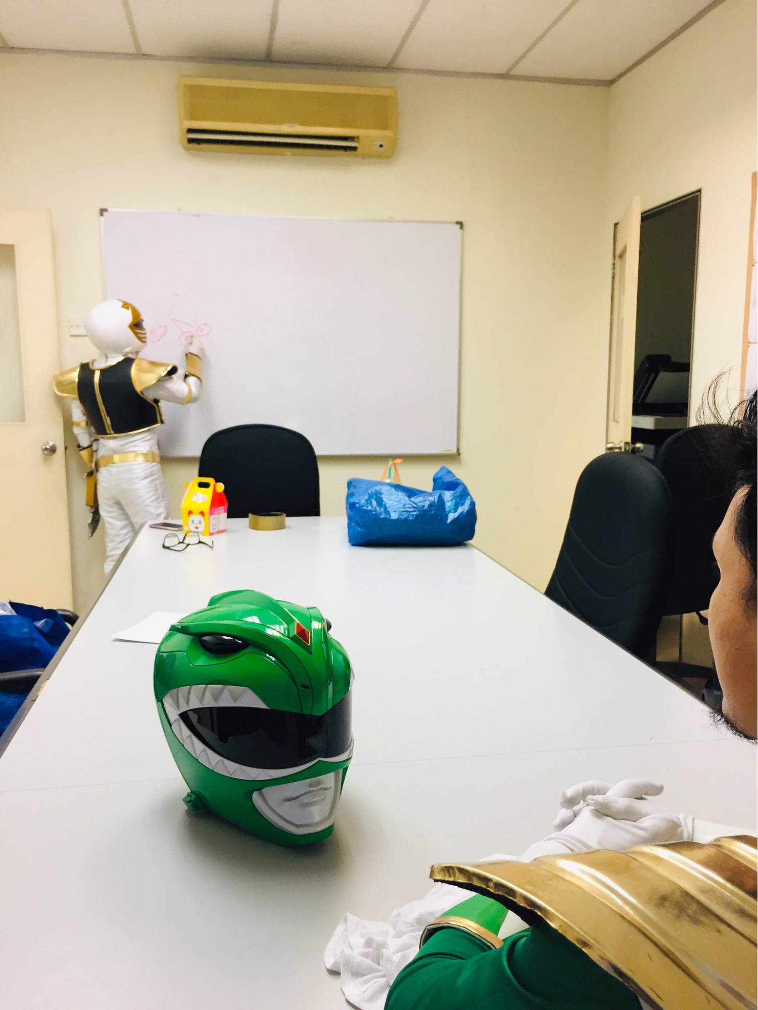 Malaysian man Power Ranger cosplay - whiteboard 
