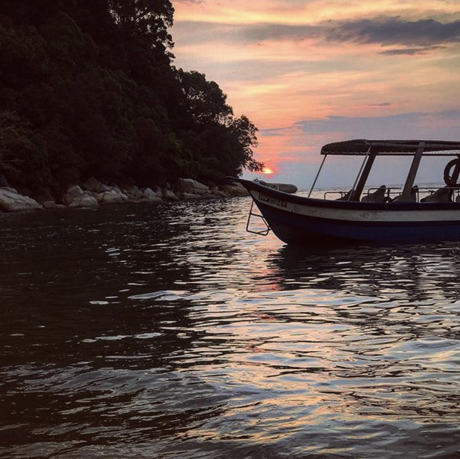 Penang Sunset Spots - Pantai Kerachut Beach boat