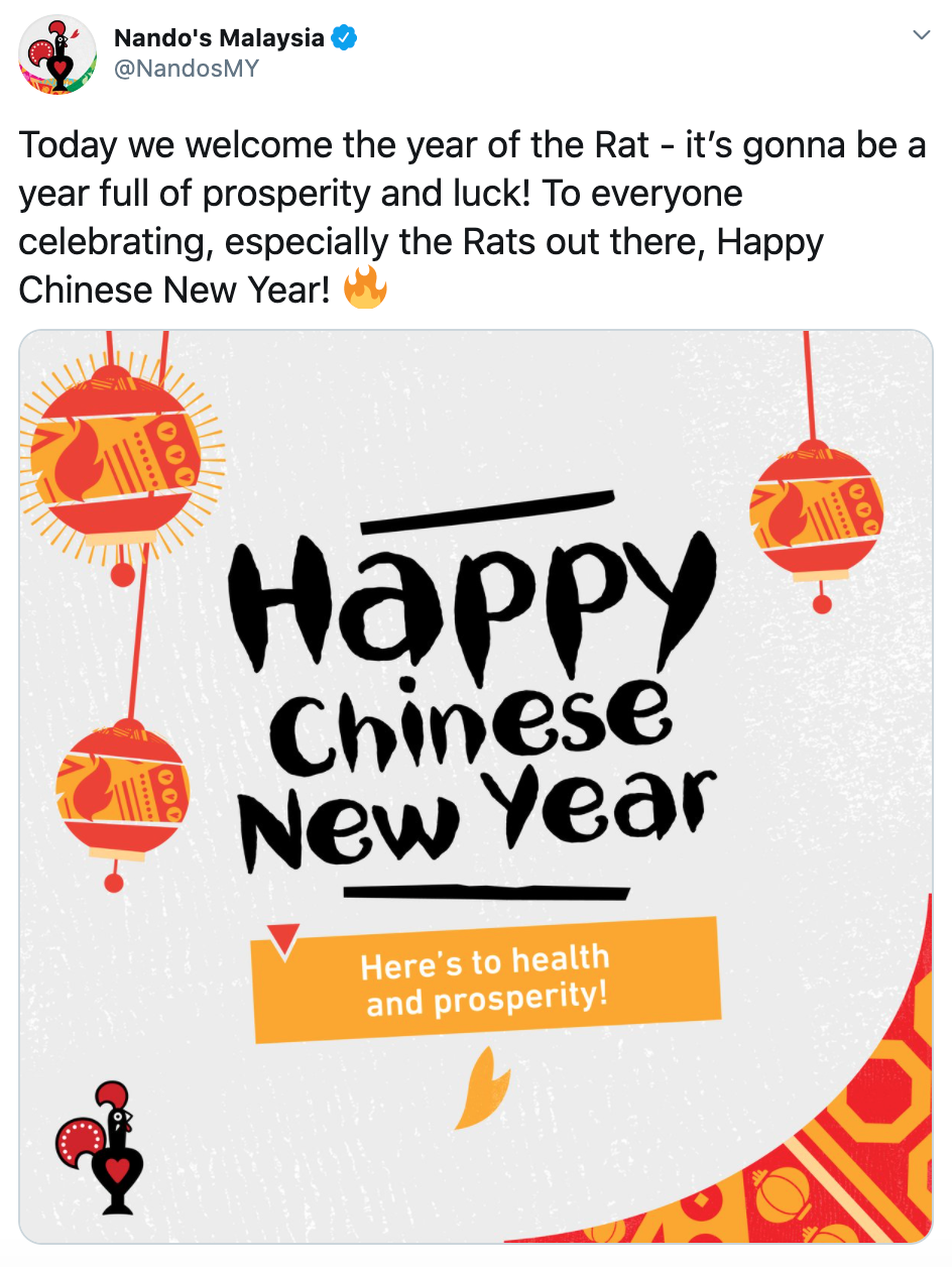 nandos malaysia chinese new year greeting on Twitter