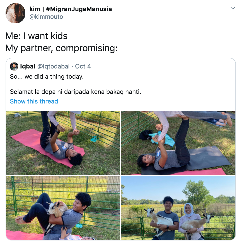 Yoga with goats - comment