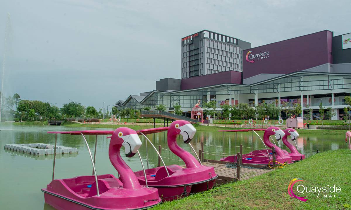 Quayside MALL flamingo paddle boats
