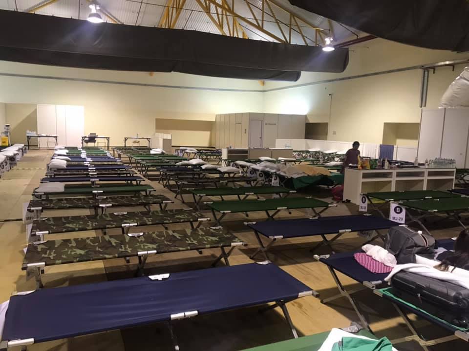 camper beds at MAEPS quarantine centre