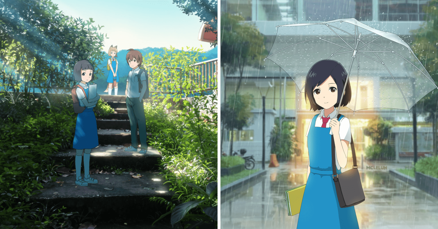 Anime inspired art of school uniforms