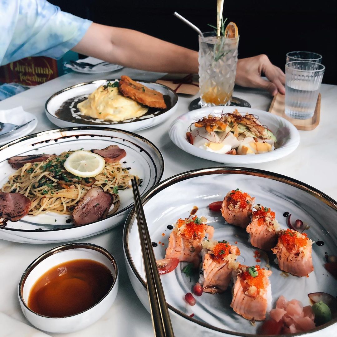 an assortment of food at nippori bistro