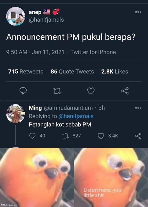 meme depicting time of PM's address
