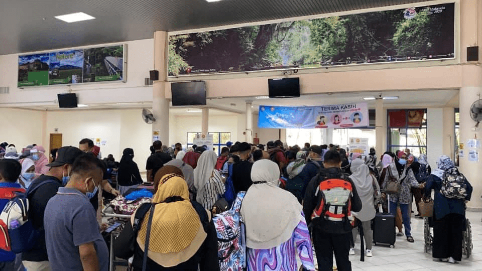 Crowds at Langkawi Ferry Terminal - crowds