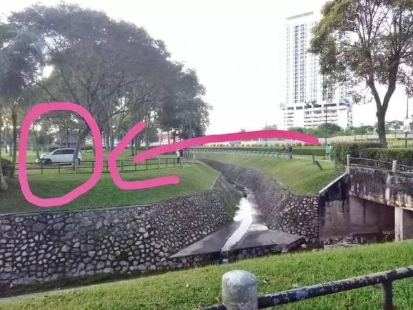 Myvi flies over drain in JB goes viral online - pics with graphics