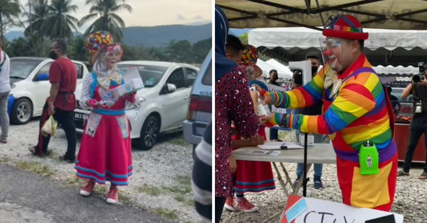 Clowns help remind bazaar patrons of SOPs - safety measures