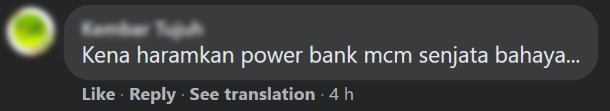 Grenade power bank in KL - comment