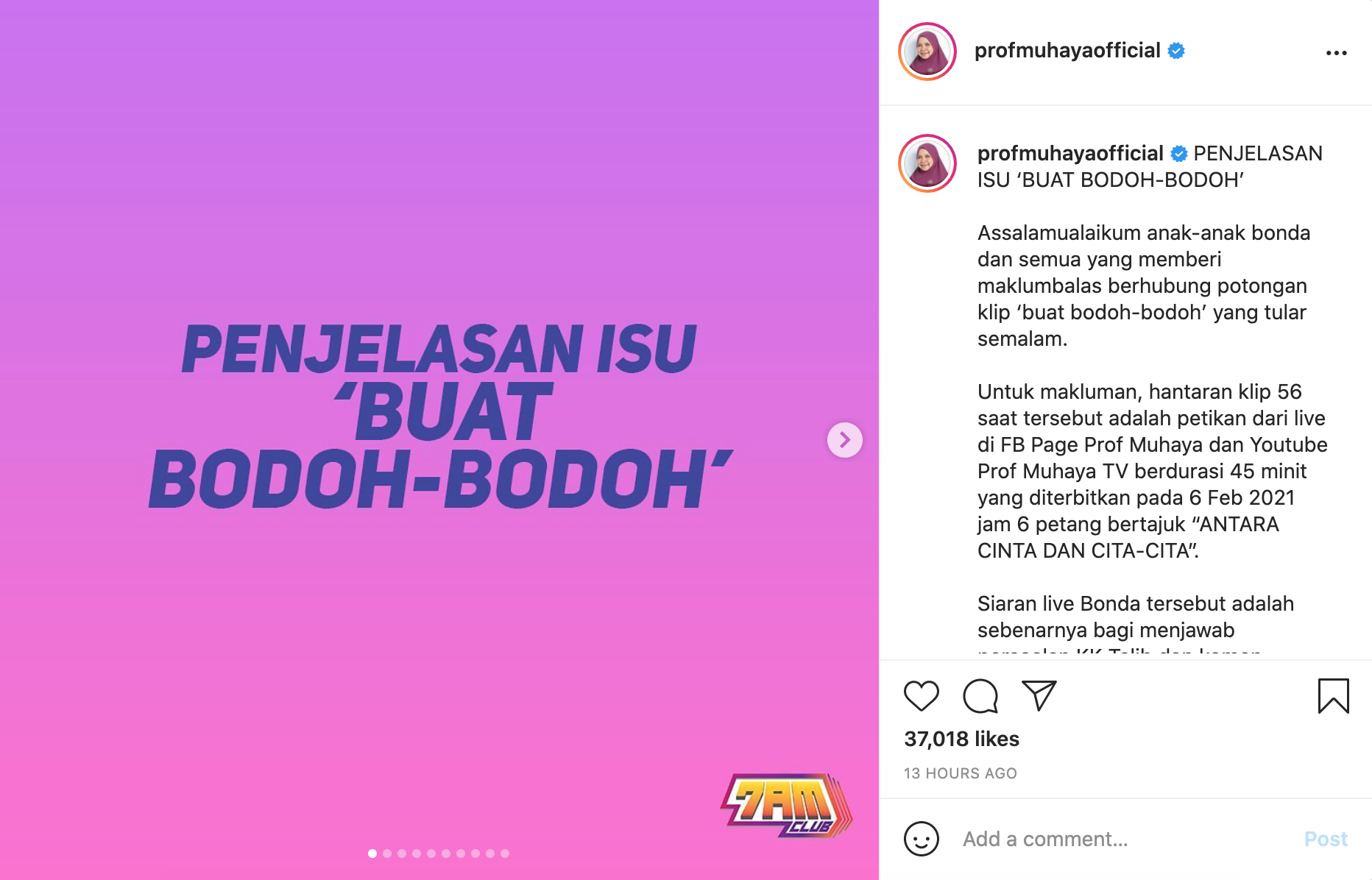 Prof Muhaya - Says Sorry Instagram