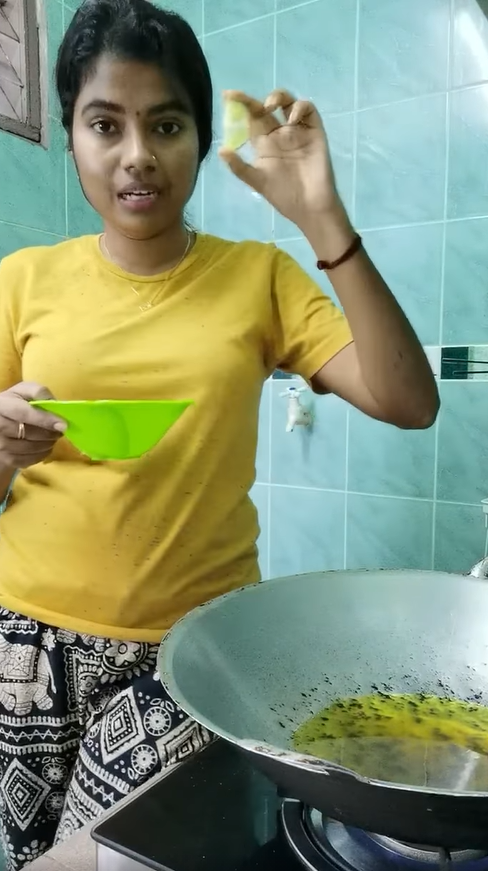 Woman - cooking - oil - lemon