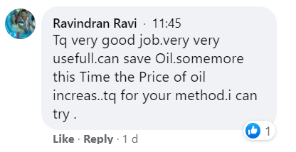 Cooking oil - Facebook comments