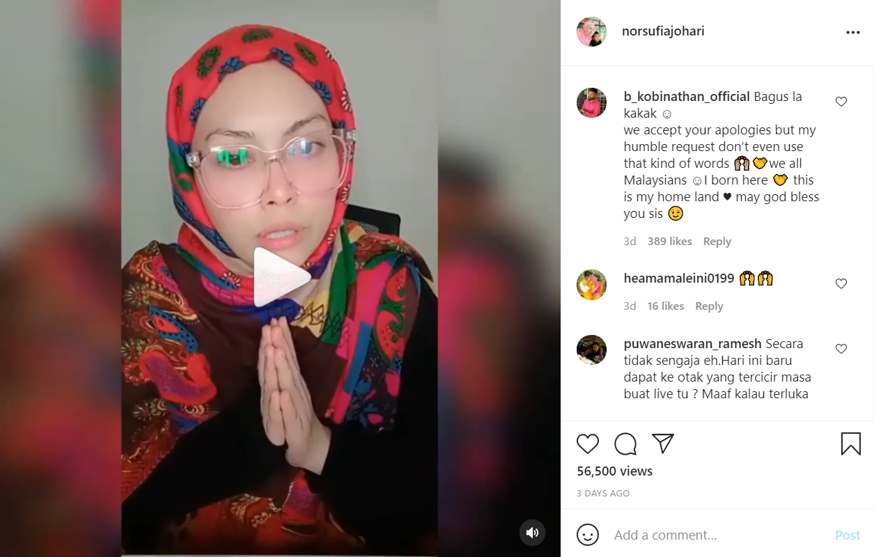 Apology - Malay woman