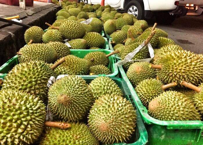 Basket full of durians