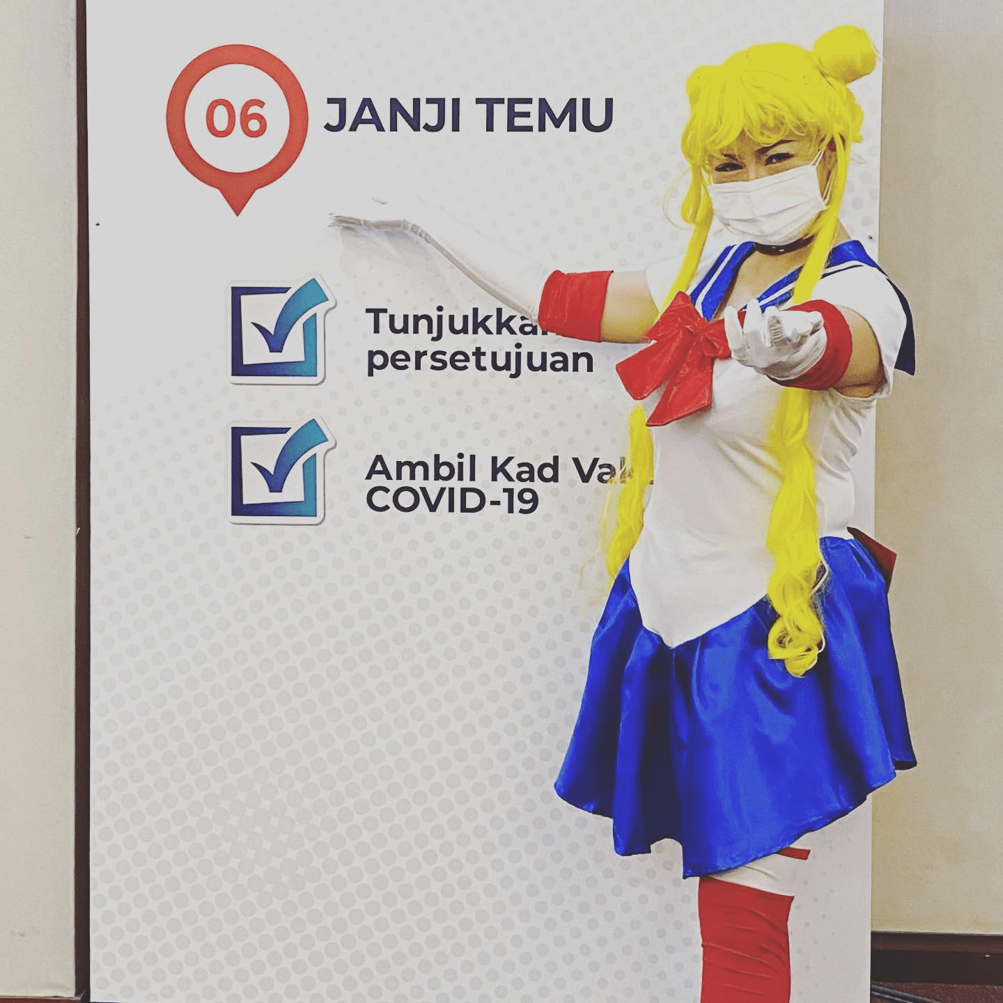 Malaysians wear costumes to vaccination - Sailor Moon