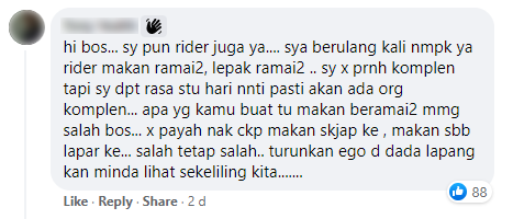 Comment about riders