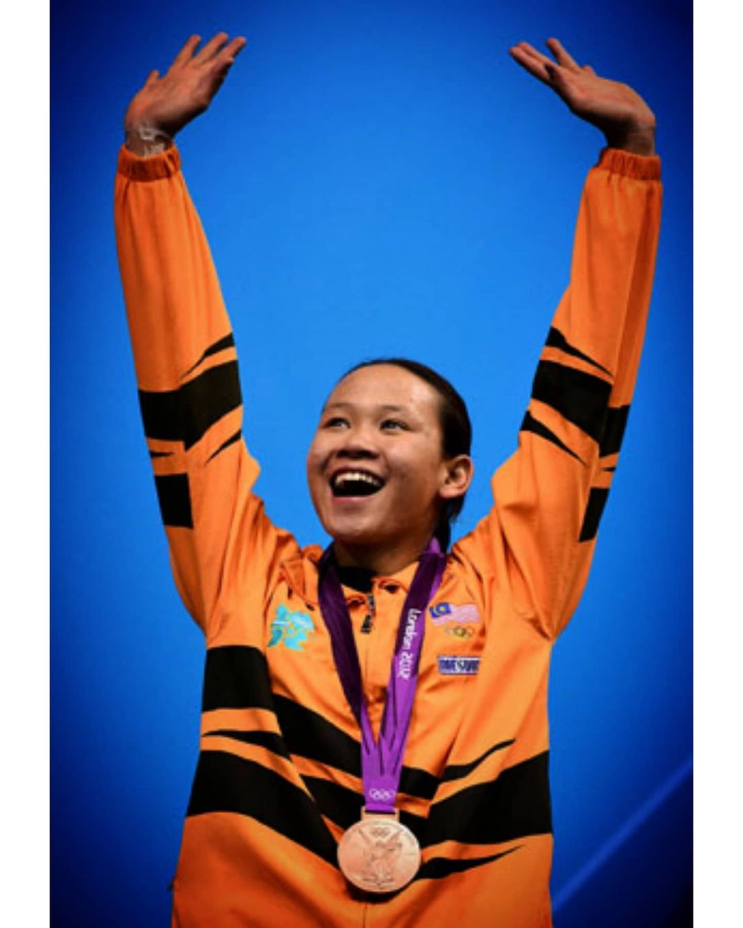 Pandelela winning her first Olympic medal