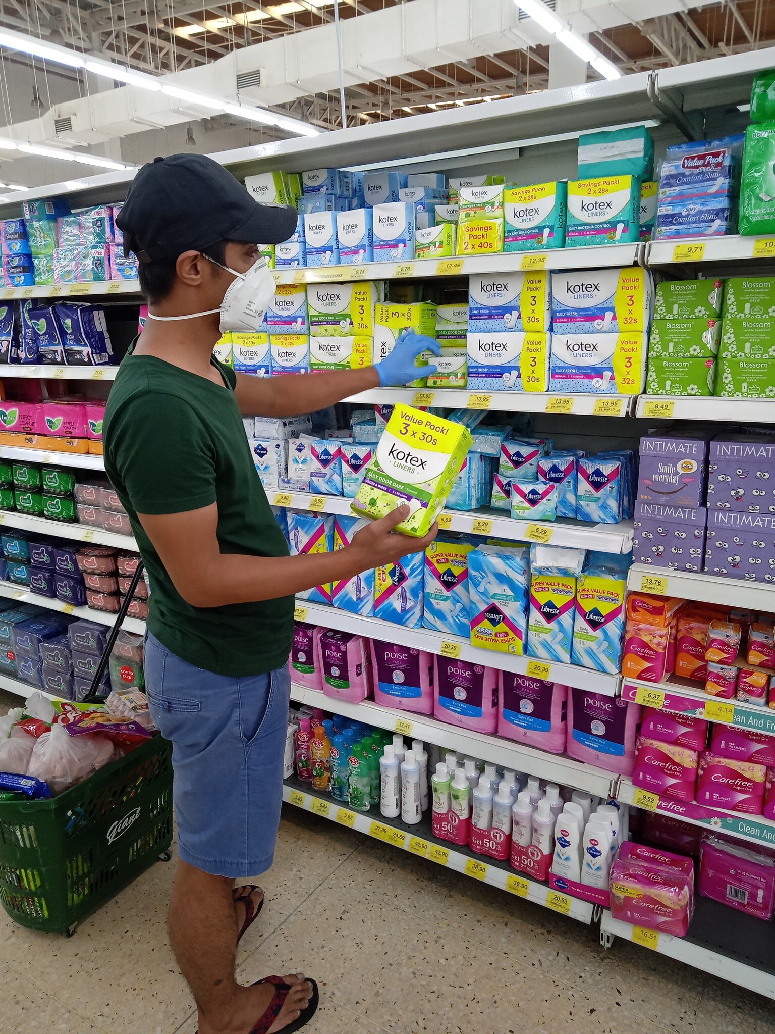 Man buying sanitary pads